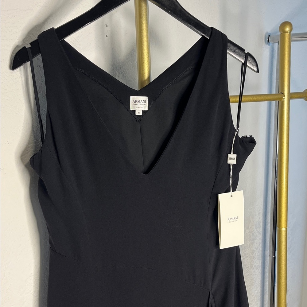 Armani V-Neck Vintage sleeveless Black Maxi Dress NWT 2002